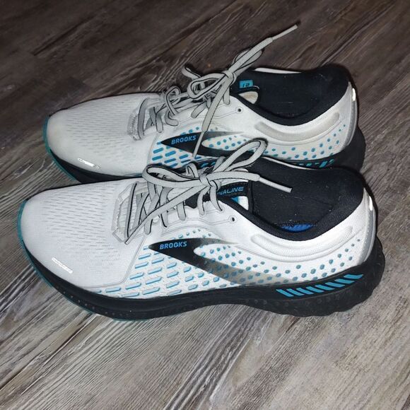 Brooks Adrenaline GTS 21 Road Running Shoes White Blue Black - Picture 3 of 13